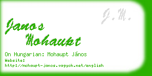 janos mohaupt business card